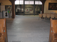 Krensheimer Muschelkalk - Kernstein in Bahnen, freie Lngen - Schliff C120